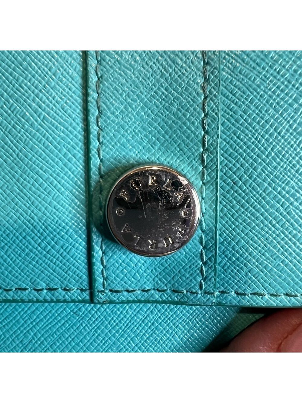 FURLA AUTHENTIC LONG BLUE ZIP AROUND WALLET - Picture 3 of 14